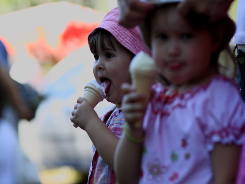 Kids enjoying an ice cream at Tall Pines Ice Cream & Soda Fountain