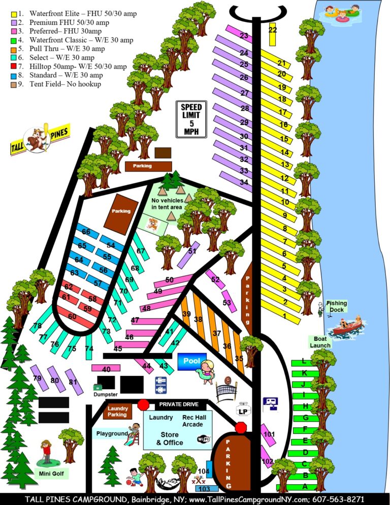 Tall Pines Campground Map
